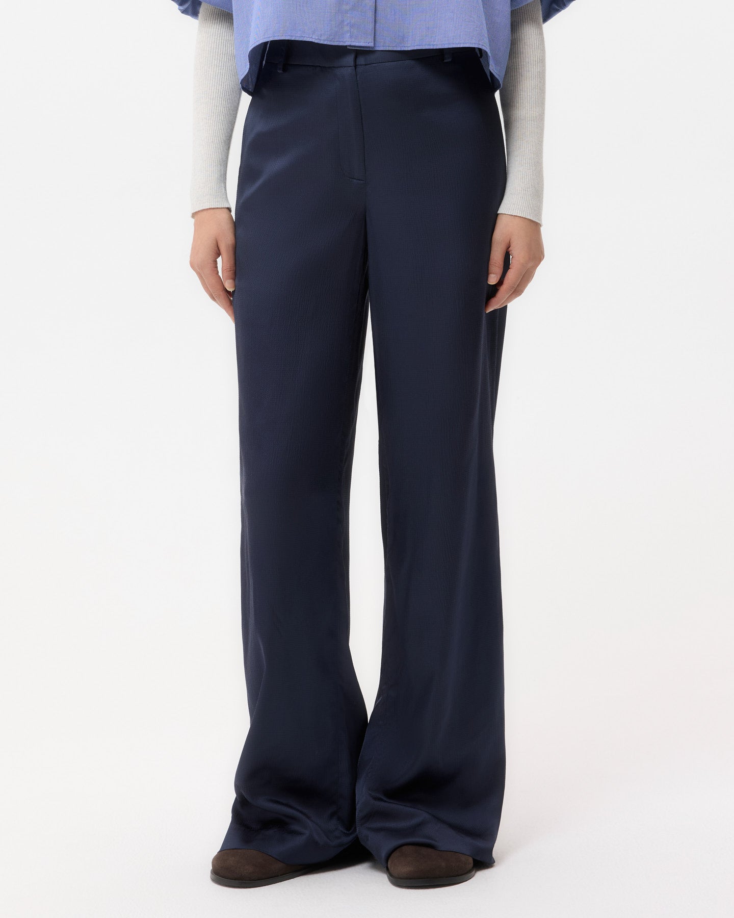 TWP Parisian night Downing in Pant Hammered Viscose Satin view 1