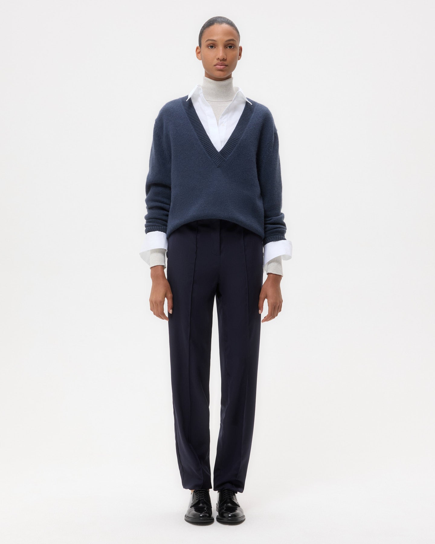 TWP Midnight Harrison Pant in Stretch Wool view 6