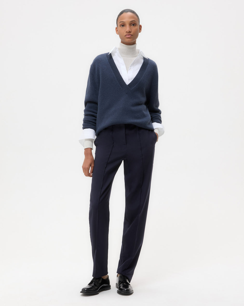 TWP Midnight Harrison Pant in Stretch Wool view 1