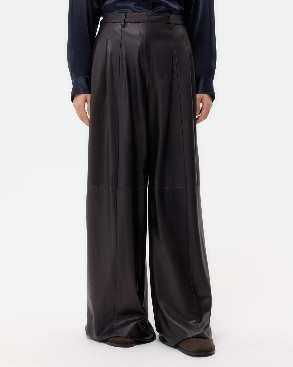 TWP Dark midnight Avery Pant in Leather view 1