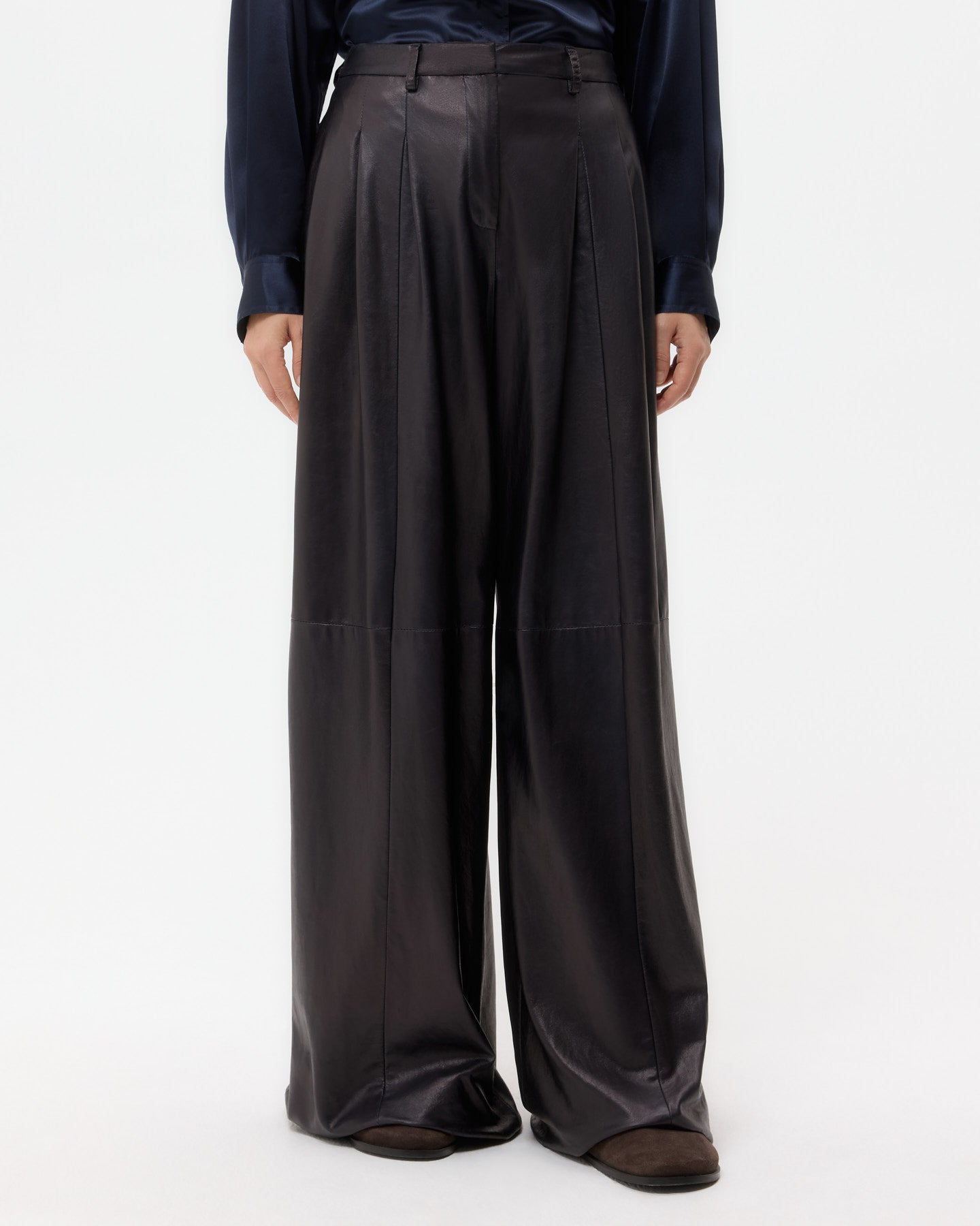 TWP Dark midnight Avery Pant in Leather view 1