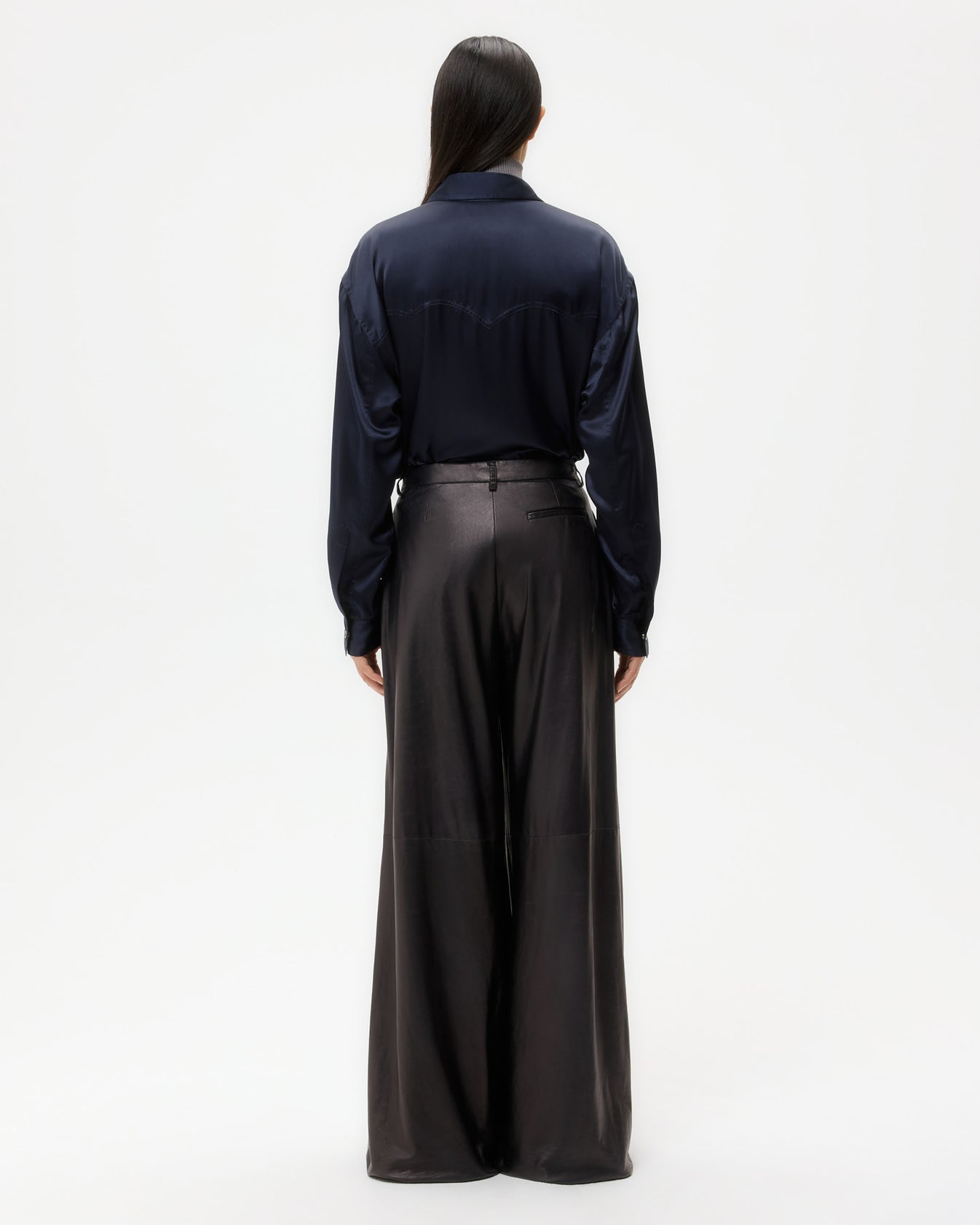 TWP Dark midnight Avery Pant in Leather view 5