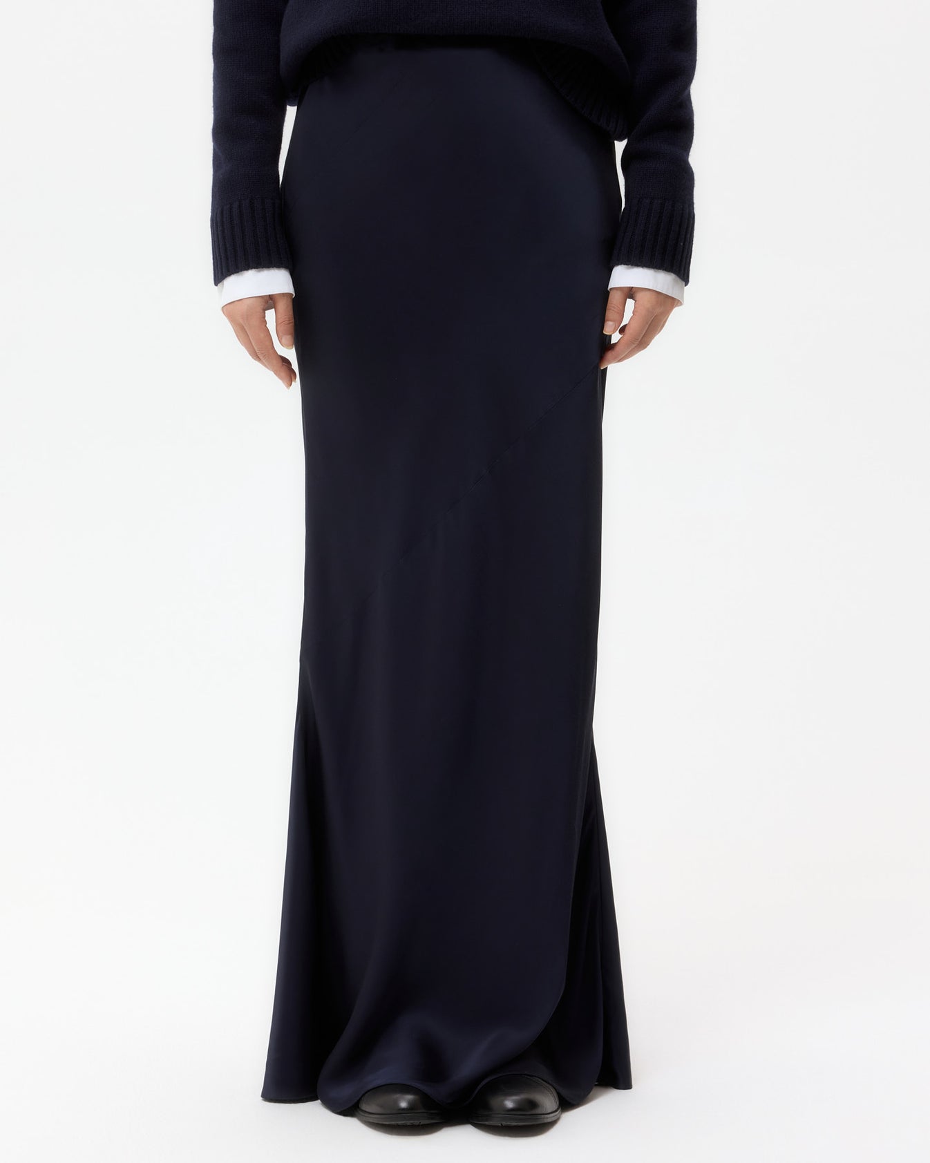 TWP Night sky My Endless Love Skirt in Hammered Viscose Satin view 3