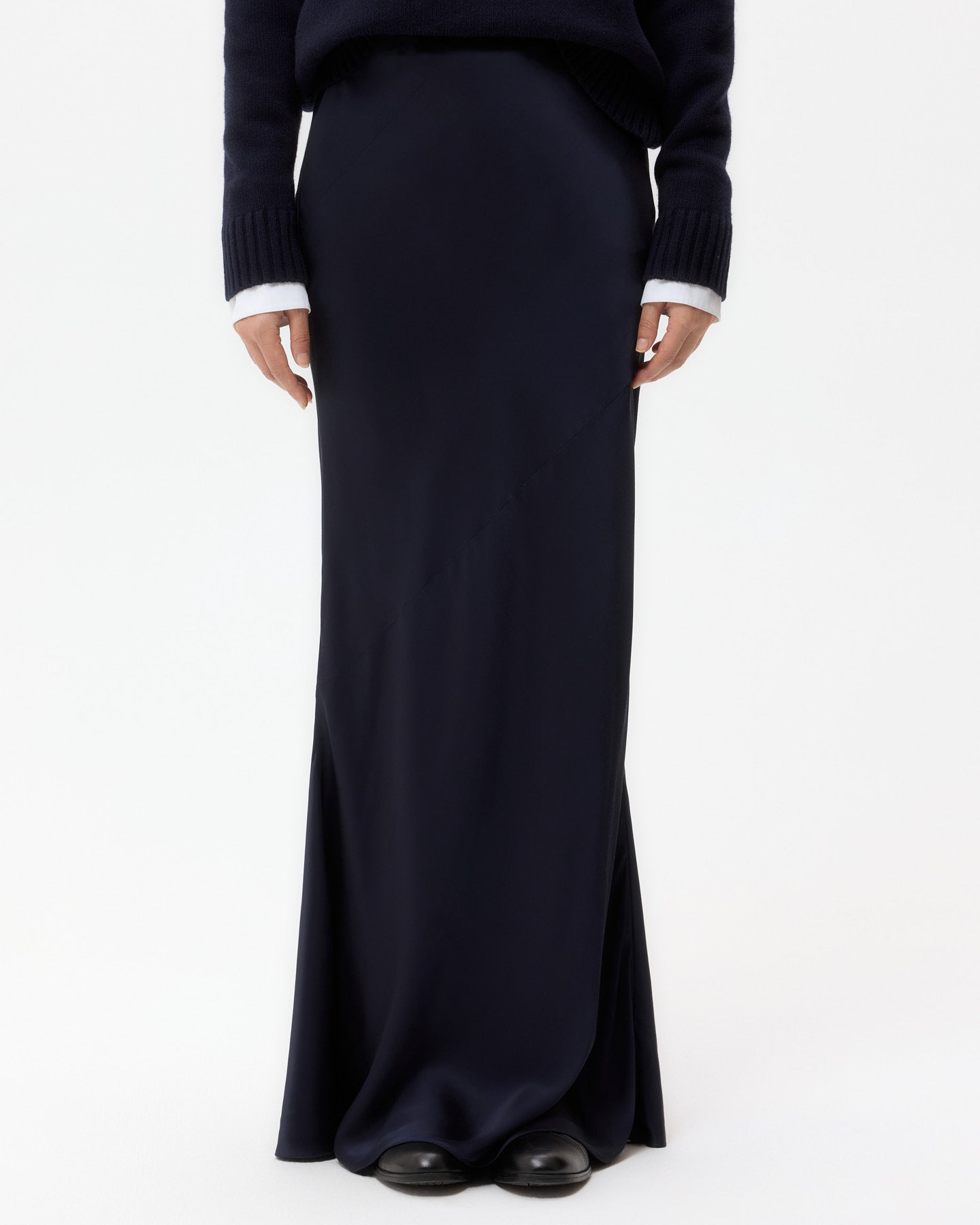 TWP Night sky My Endless Love Skirt in Hammered Viscose Satin view 3