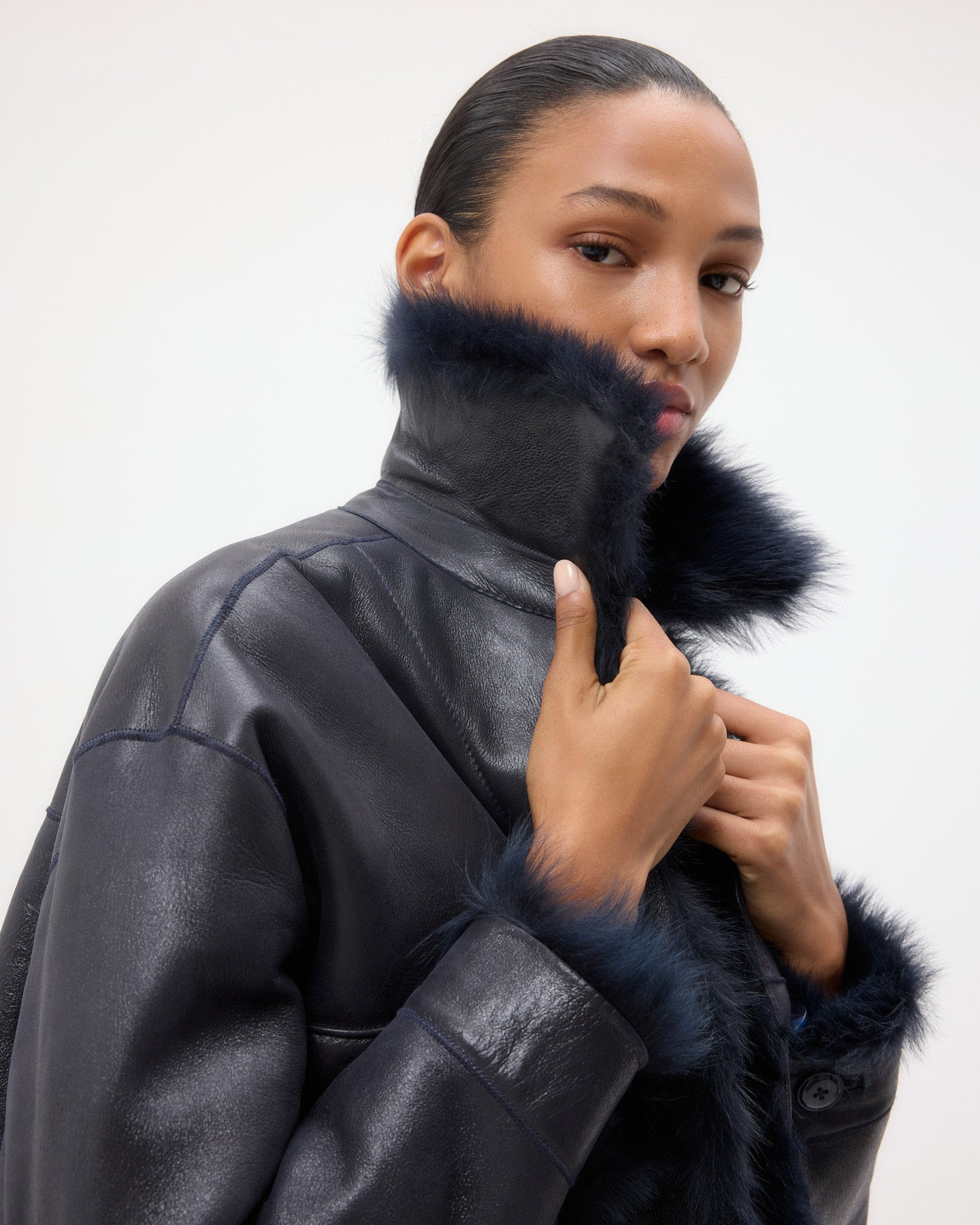 TWP Midnight Aspen Jacket in Shearling view 1