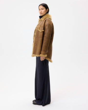 TWP Toasted coconut Aspen Jacket in Shearling view 5