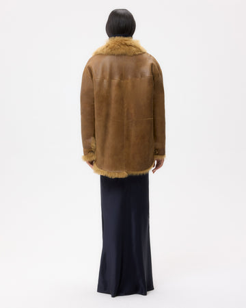 TWP Toasted coconut Aspen Jacket in Shearling view 6