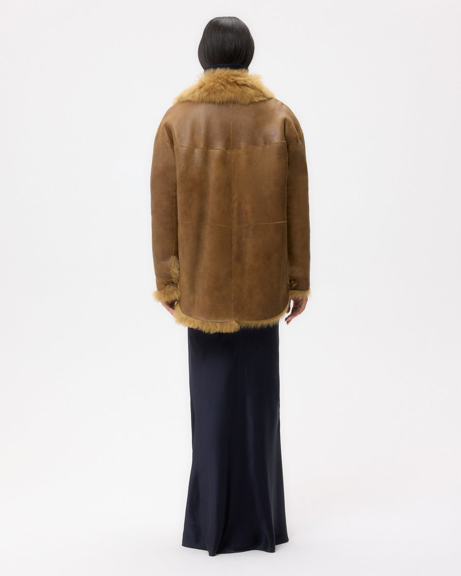 TWP Toasted coconut Aspen Jacket in Shearling view 6