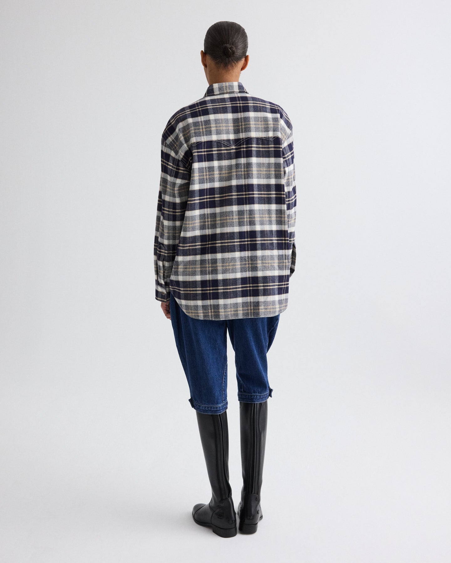 TWP Midnight/bone/tobacco Dutton Shirt in Cotton Flannel view 5