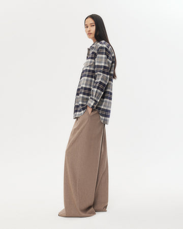 TWP Midnight/bone/tobacco Dutton Shirt in Cotton Flannel view 6
