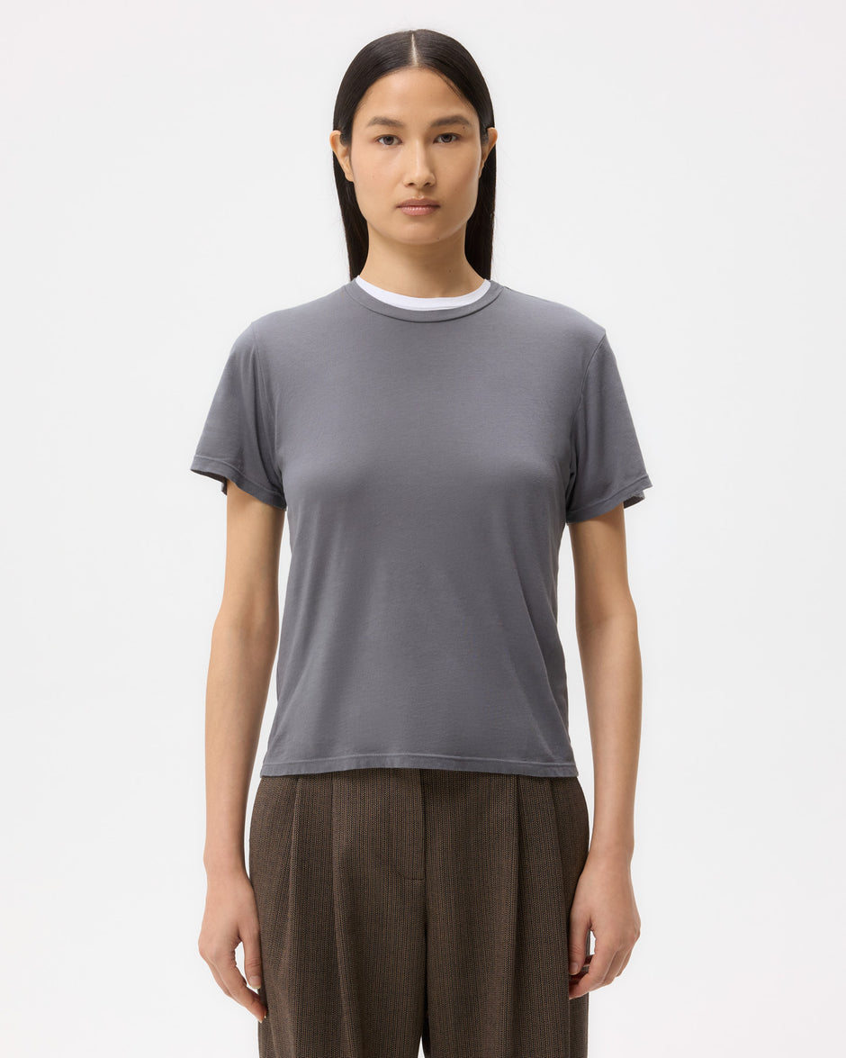 TWP Charcoal His Tee in Supima Cotton view 2