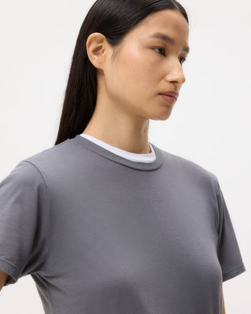 TWP Charcoal His Tee in Supima Cotton view 3