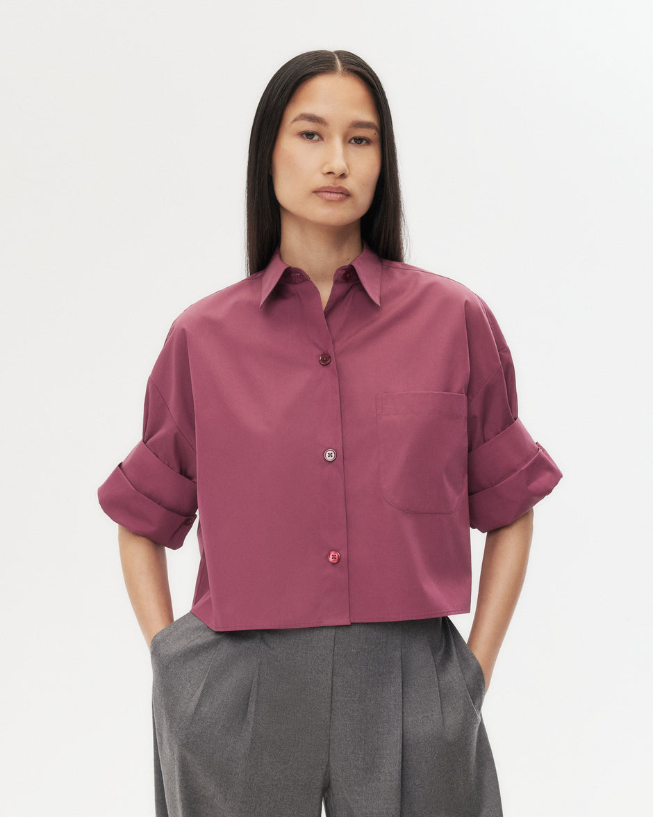 TWP Crushed violets Next Ex Shirt in Super Compact Poplin view 1