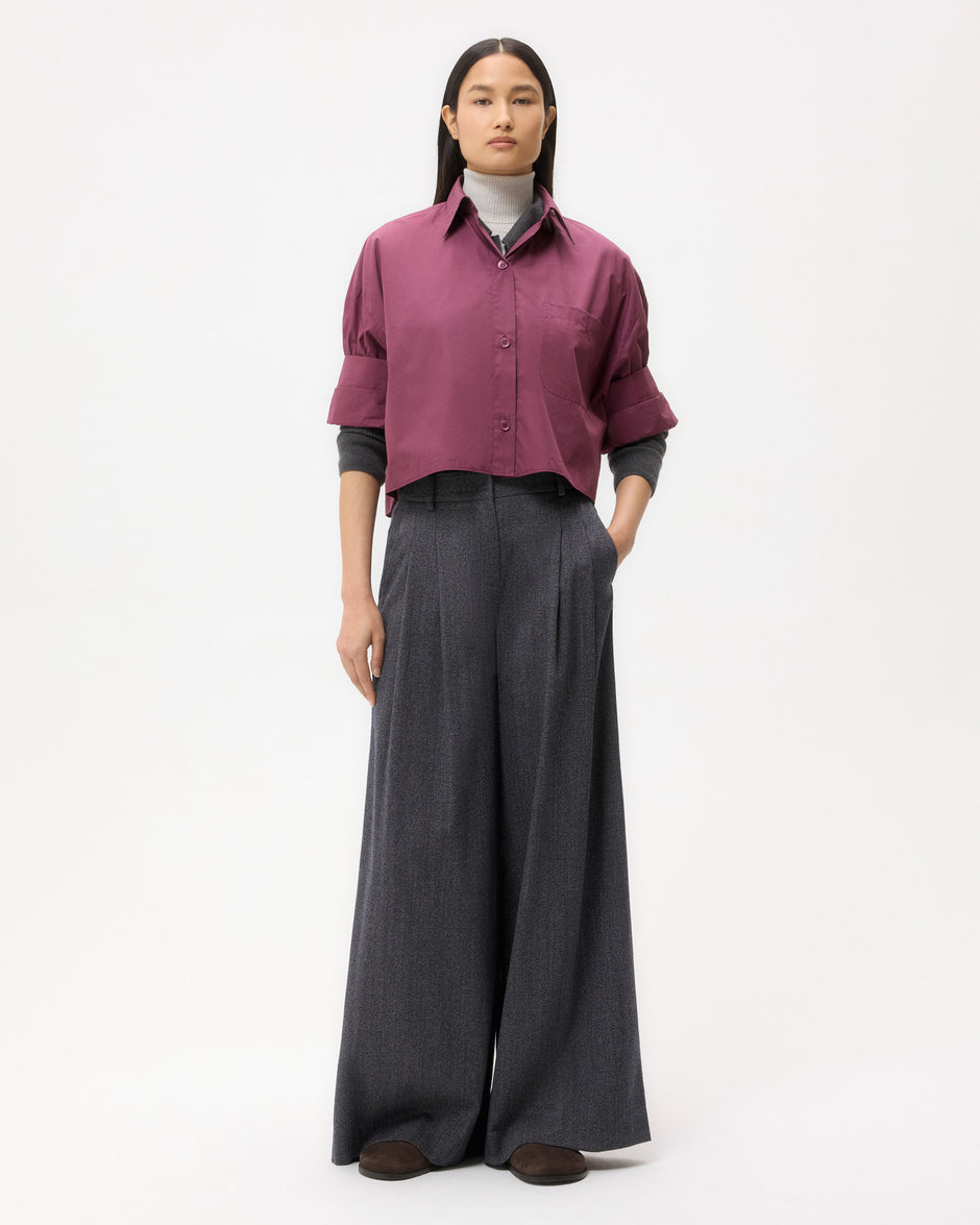 TWP Crushed violets Next Ex Shirt in Super Compact Poplin view 3