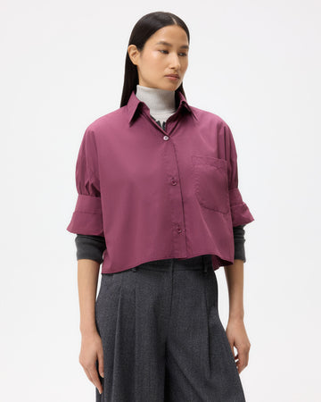 TWP Crushed violets Next Ex Shirt in Super Compact Poplin view 2