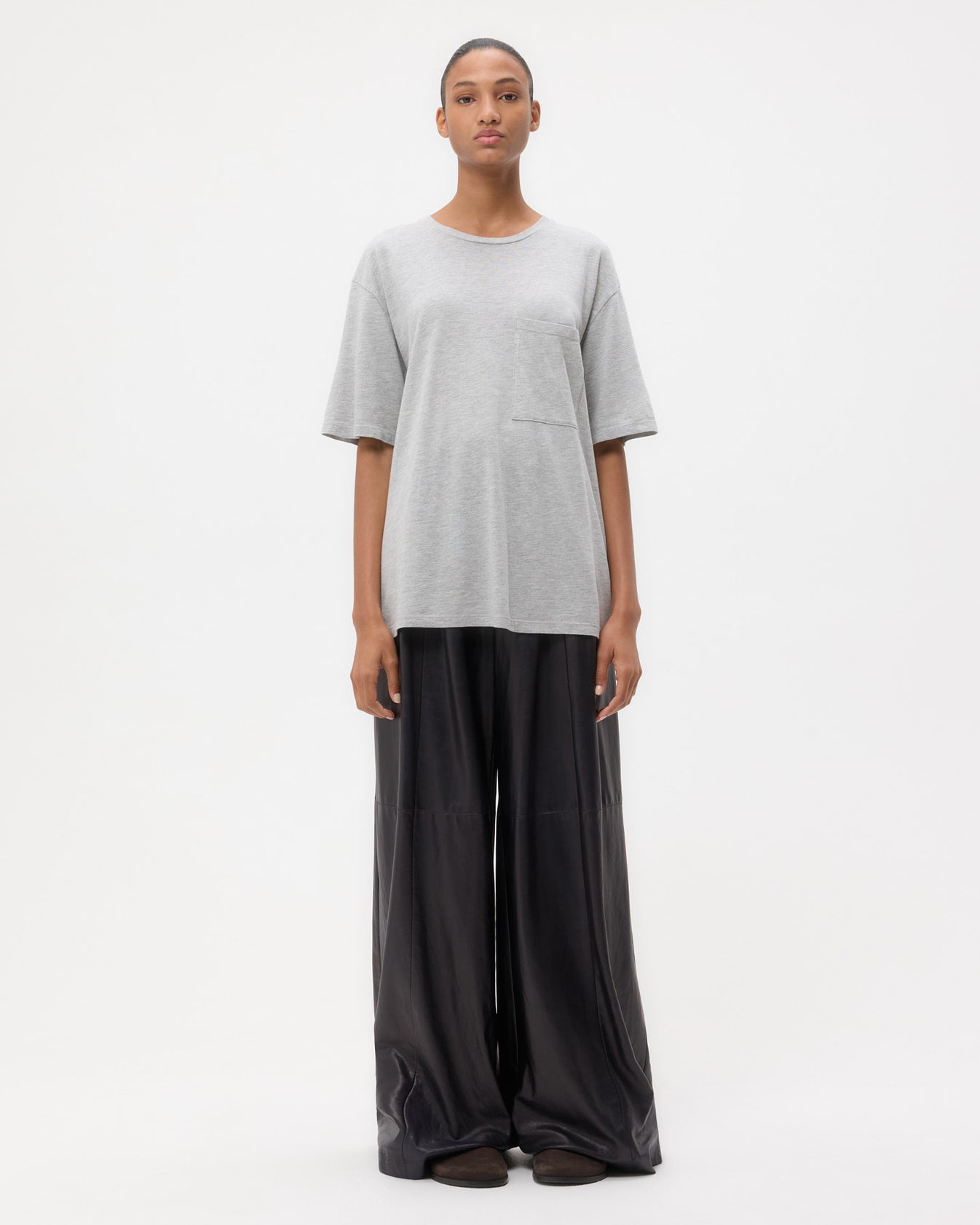 TWP Charcoal Big Boy Tee in Supima Cotton view 6