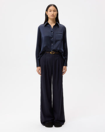 TWP Midnight Joey Shirt in Silk Charmeuse view 6