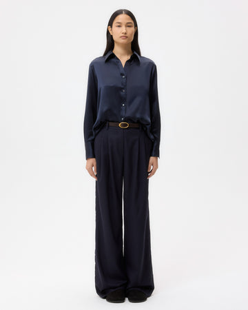 TWP Midnight Joey Shirt in Silk Charmeuse view 6