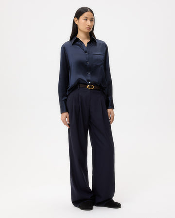 TWP Midnight Joey Shirt in Silk Charmeuse view 3
