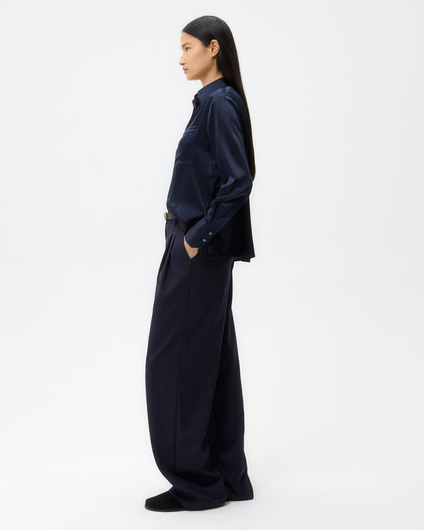 TWP Midnight Joey Shirt in Silk Charmeuse view 4