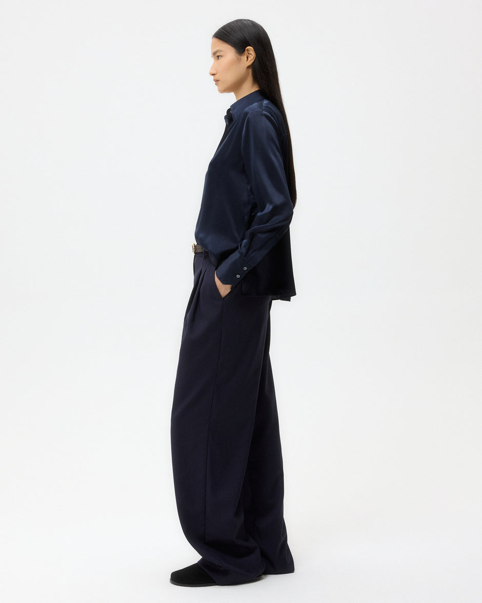 TWP Midnight Joey Shirt in Silk Charmeuse view 4