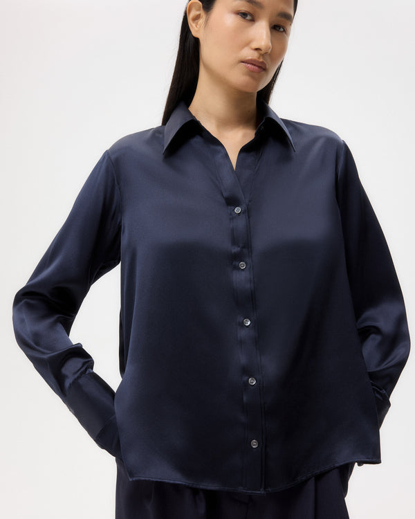 TWP Midnight Joey Shirt in Silk Charmeuse view 1