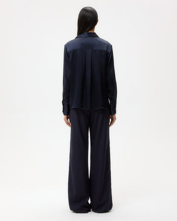 TWP Midnight Joey Shirt in Silk Charmeuse view 5
