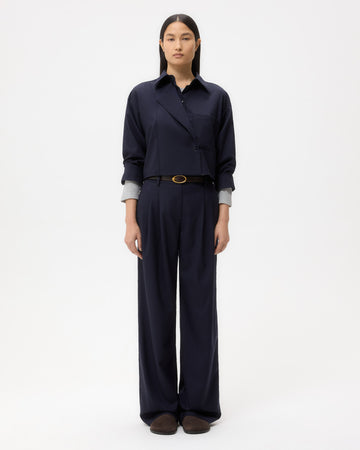 TWP Midnight Next Chapter Shirt in Micro Herringbone Suiting view 6