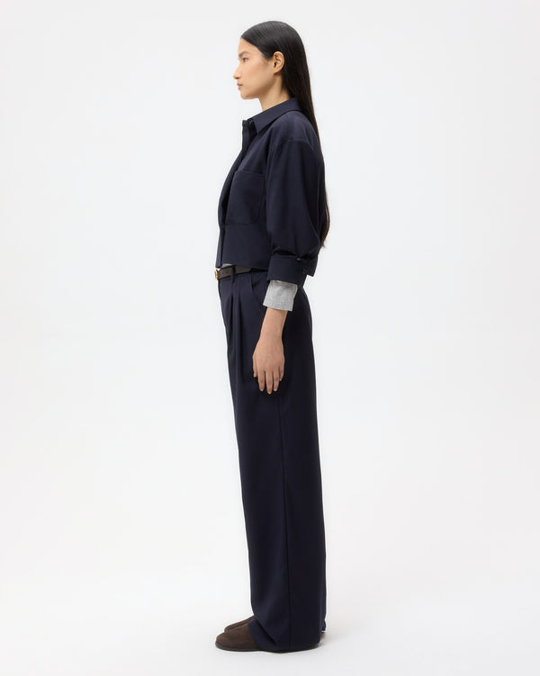 TWP Midnight Next Chapter Shirt in Micro Herringbone Suiting view 4