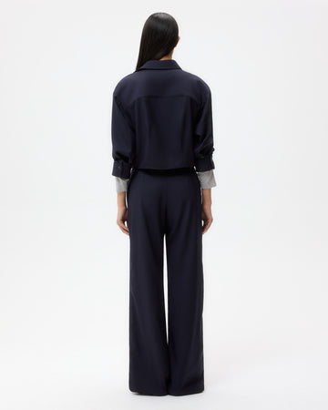 TWP Midnight Next Chapter Shirt in Micro Herringbone Suiting view 5