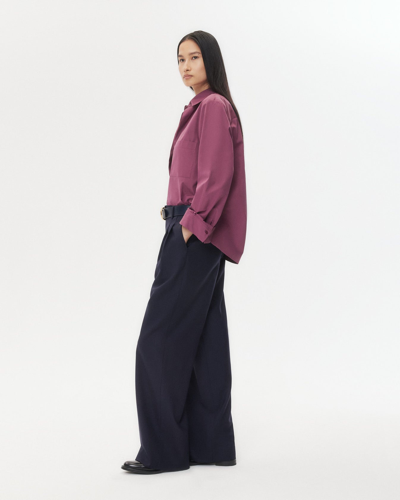 TWP Crushed violets Next Morning Shirt in Super Compact Poplin view 3
