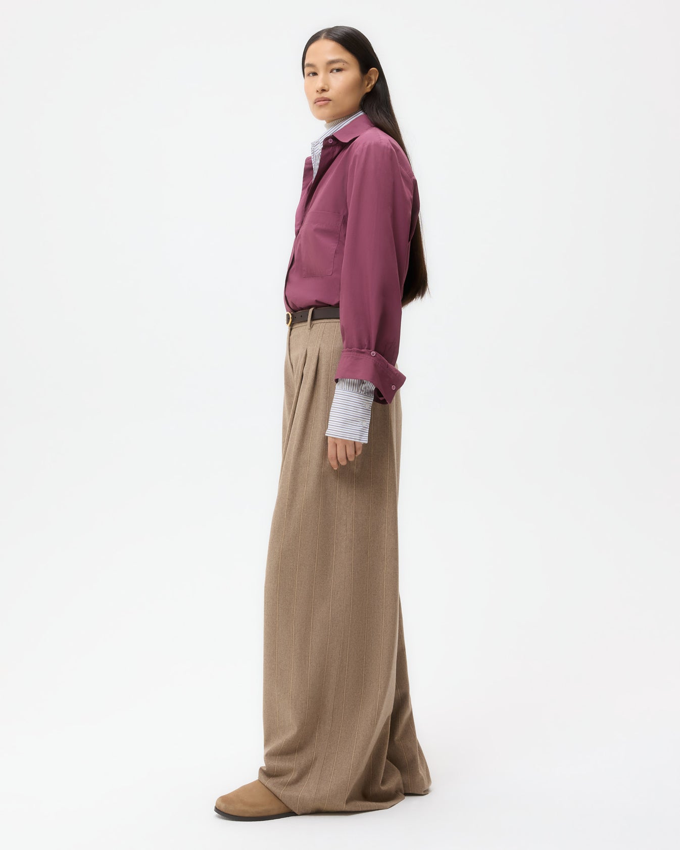 TWP Crushed violets Next Morning Shirt in Super Compact Poplin view 4