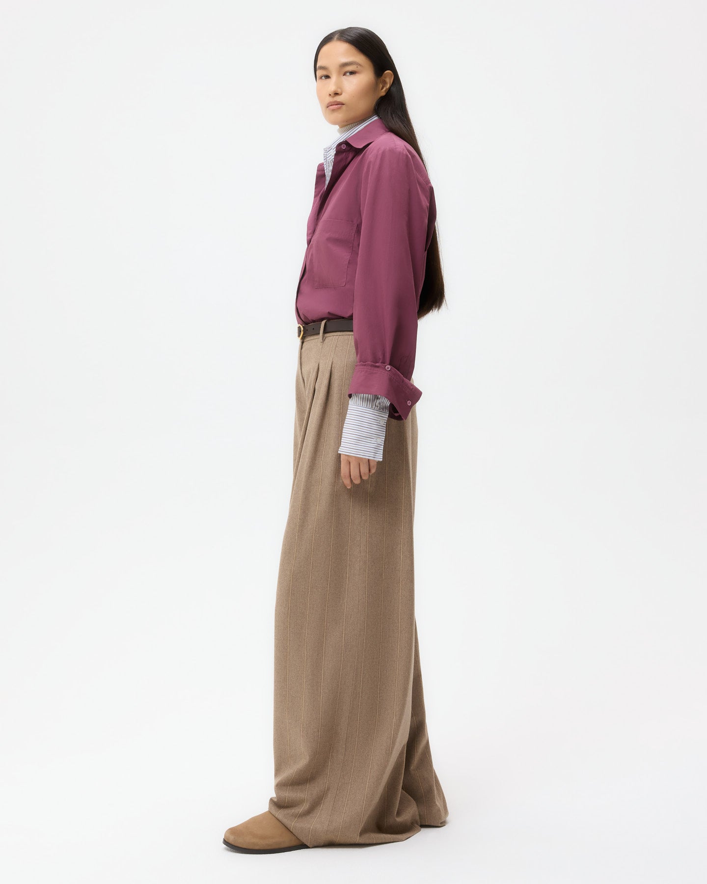 TWP Crushed violets Next Morning Shirt in Super Compact Poplin view 4