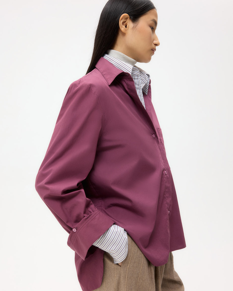 TWP Crushed violets Next Morning Shirt in Super Compact Poplin view 2