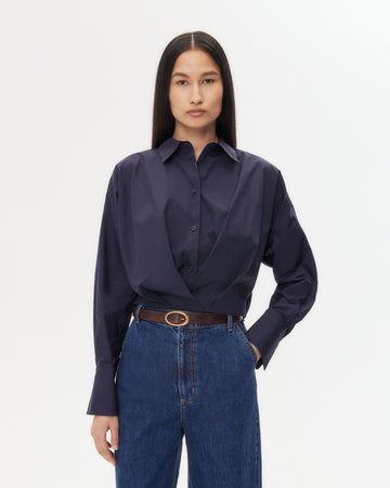 TWP Midnight Taken Top in Super Compact Poplin view 2