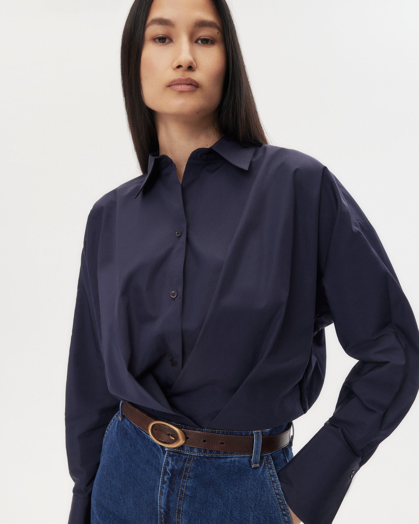 TWP Midnight Taken Top in Super Compact Poplin view 1