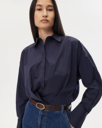 TWP Midnight Taken Top in Super Compact Poplin view 1