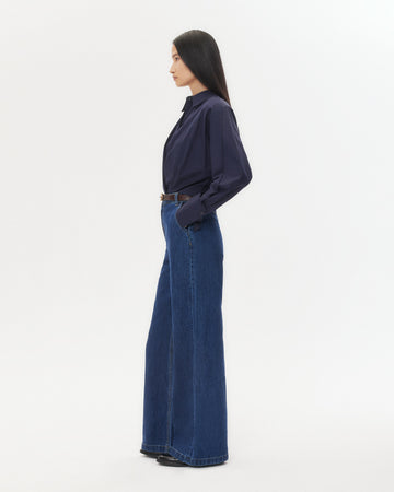 TWP Midnight Taken Top in Super Compact Poplin view 4