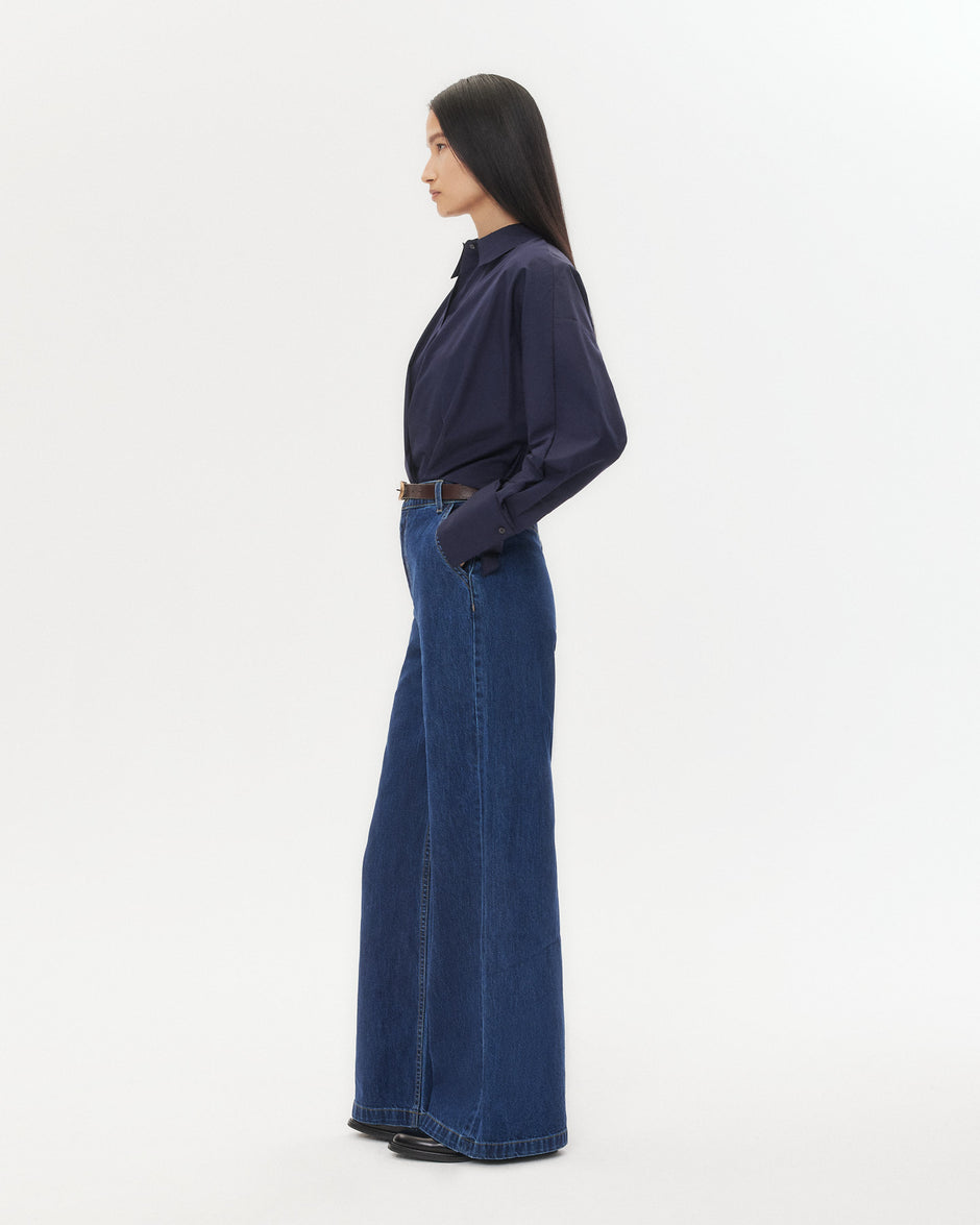 TWP Midnight Taken Top in Super Compact Poplin view 4