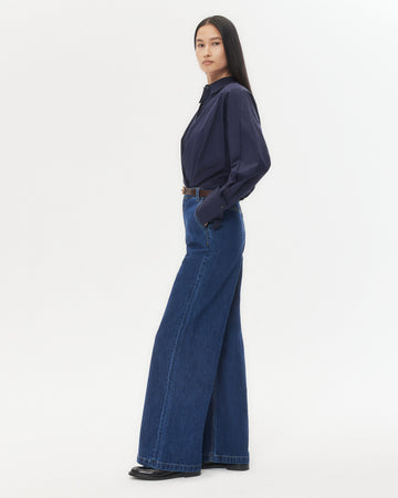TWP Midnight Taken Top in Super Compact Poplin view 5
