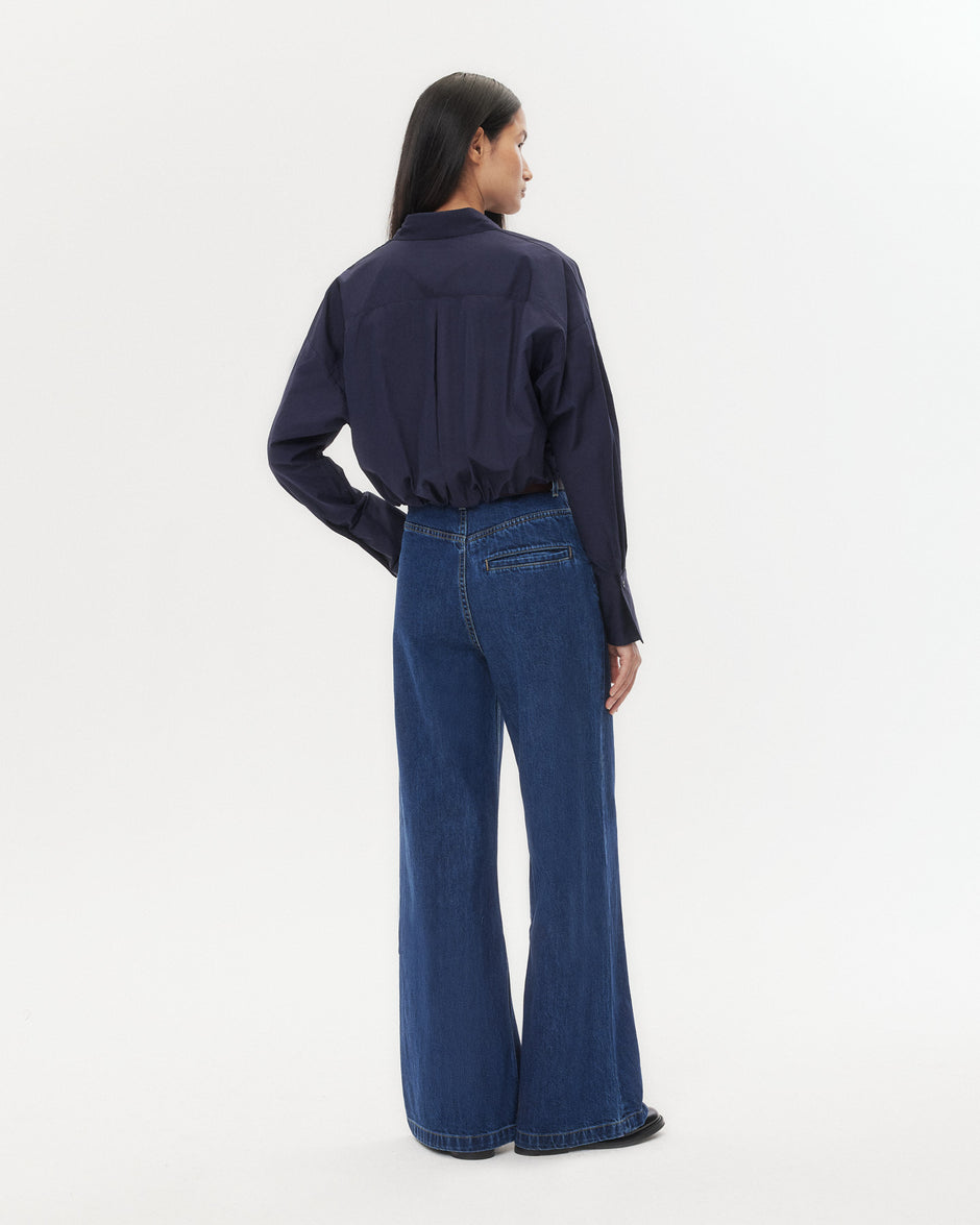 TWP Midnight Taken Top in Super Compact Poplin view 6
