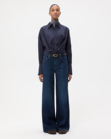 TWP Midnight Taken Top in Super Compact Poplin view 6