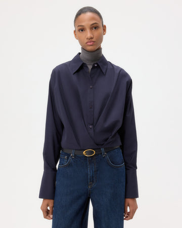TWP Midnight Taken Top in Super Compact Poplin view 1