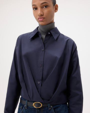 TWP Midnight Taken Top in Super Compact Poplin view 2