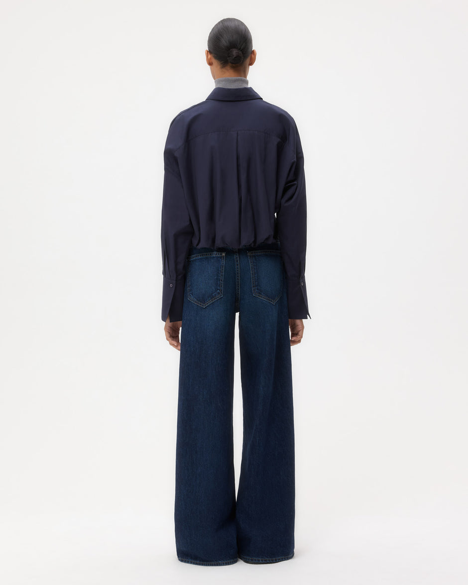 TWP Midnight Taken Top in Super Compact Poplin view 5