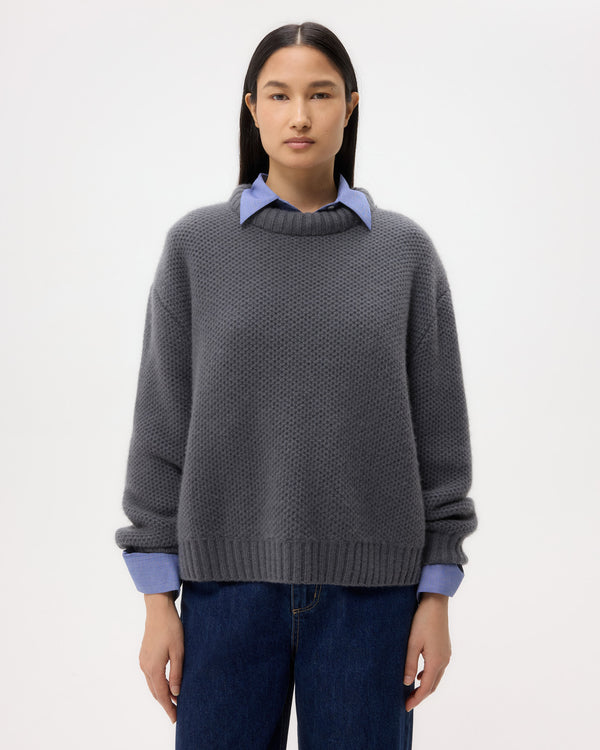 TWP Flat charcoal Waffle Thermal in Cashmere view 2