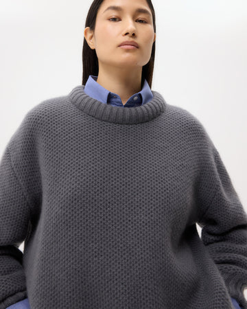TWP Flat charcoal Waffle Thermal in Cashmere view 1