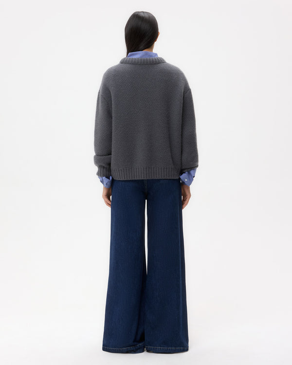 TWP Flat charcoal Waffle Thermal in Cashmere view 5