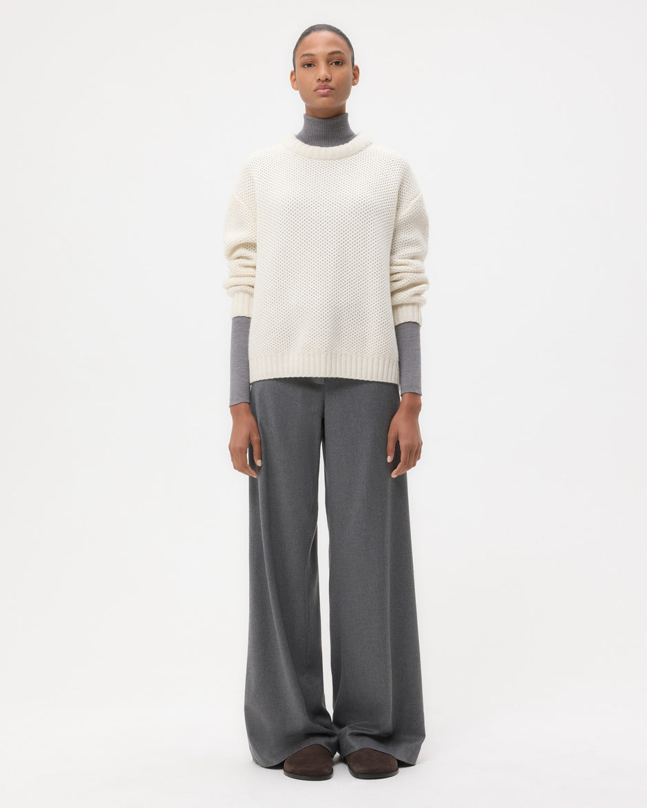 TWP Ivory Waffle Thermal in Cashmere view 6
