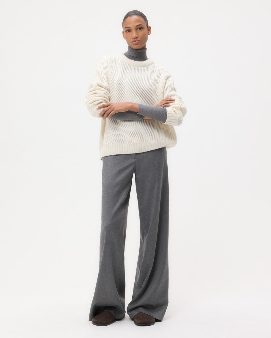 TWP Ivory Waffle Thermal in Cashmere view 3